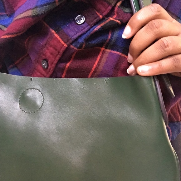 Green and Leopard Print Satchel Bag - Picture 4 of 4